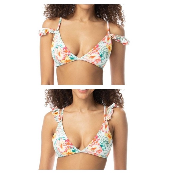 Coco Rave Tegan Ruffle Multi Strap Bikini Top L - Picture 2 of 8